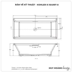 Bồn tắm xây KOHLER K-16499T-0
