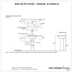 Lavabo treo tường PANACHE KOHLER K-17656X-0
