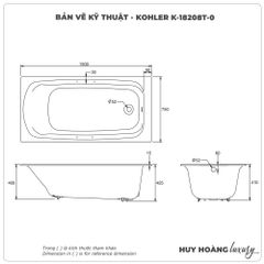 Bồn tắm xây KOHLER K-18208T-0