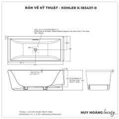 Bồn tắm đặt sàn KOHLER K-18343T-0 Acrylic