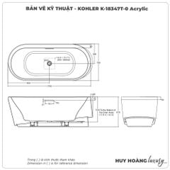 Bồn tắm đặt sàn KOHLER K-18347T-0 Acrylic