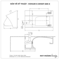 Bồn tiểu nam KOHLER K-20100T-2ER-0 (Đường cấp nước phía sau)