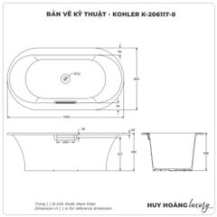 Bồn tắm xây KOHLER K-20611T-0