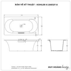 Bồn tắm xây KOHLER K-20612T-0