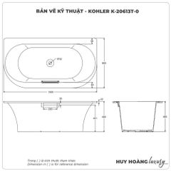 Bồn tắm xây KOHLER K-20613T-0
