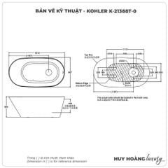 Bồn tắm đặt sàn KOHLER K-21388T-0 Lithocast