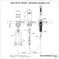 Vòi sen xả bồn tắm KOHLER K-23488T-4-CP