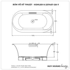 Bồn tắm đặt sàn KOHLER K-23746T-GR-7