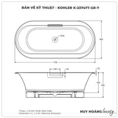 Bồn tắm đặt sàn KOHLER K-23747T-GR-7