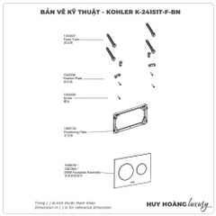 Mặt nạ xả nhấn KOHLER K-24151T-F-BN