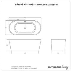 Bồn tắm đặt sàn KOHLER K-25166T-0 Acrylic