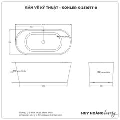 Bồn tắm đặt sàn KOHLER K-25167T-0 Acrylic