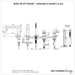Vòi sen xả bồn tắm KOHLER K-37337T-4-CP