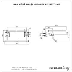 Thanh treo vắt khăn giàn KOHLER K-37353T-2MB