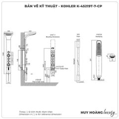 Bộ sen tắm tháp Airfoil-Xinyue Kohler K-45219T-7-CP