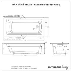 Bồn tắm xây KOHLER K-45593T-GR1-0