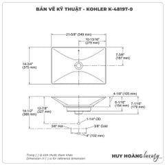 Lavabo đặt bàn REVE KOHLER K-4819T-0