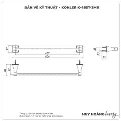Thanh treo vắt khăn KOHLER K-485T-2MB