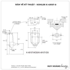 Bồn tiểu nam cảm ứng KOHLER K-4915T-0