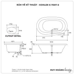 Bồn tắm đặt sàn KOHLER K-700T-0