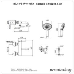 Sen tắm nóng lạnh KOHLER K-72629T-4-CP