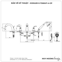 Vòi sen xả bồn tắm KOHLER K-72664T-4-CP