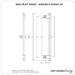 Thanh trượt sen tắm KOHLER K-72740T-CP 60mm