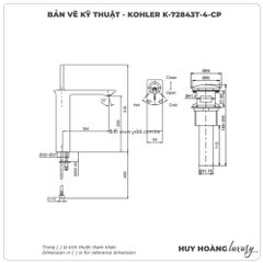 Vòi lavabo nóng lạnh KOHLER K-72843T-4-CP