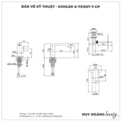 Vòi lavabo nóng lạnh KOHLER K-73159T-7-CP