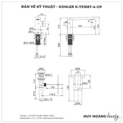 Vòi lavabo nóng lạnh KOHLER K-73168T-4-CP