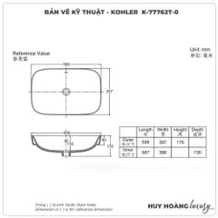Lavabo đặt bàn MODERN LIFE KOHLER K-77762T-0
