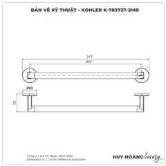 Thanh treo vắt khăn KOHLER K-78372T-2MB