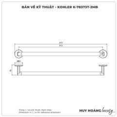 Thanh treo vắt khăn KOHLER K-78373T-2MB