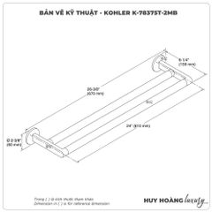 Thanh treo vắt khăn KOHLER K-78375T-2MB