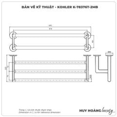 Thanh treo vắt khăn giàn KOHLER K-78376T-2MB
