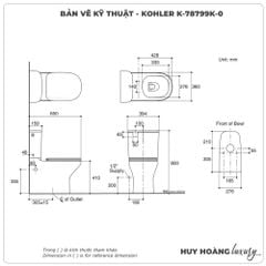 Bồn cầu KOHLER 2 khối K-78799K-0