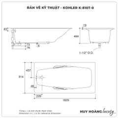 Bồn tắm xây KOHLER K-810T-0
