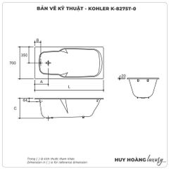 Bồn tắm xây KOHLER K-8275T-0