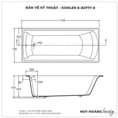 Bồn tắm đặt sàn KOHLER K-8277T-0