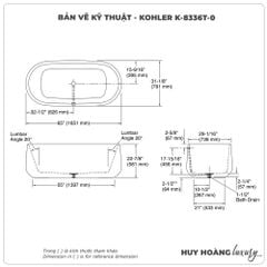 Bồn tắm đặt sàn KOHLER K-8336T-0 Lithocast
