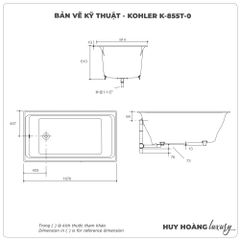Bồn tắm xây KOHLER K-855T-0
