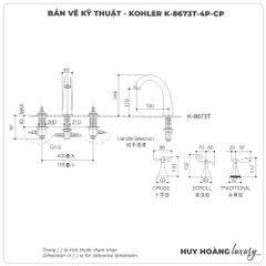 Vòi sen xả bồn tắm KOHLER K-8673T-4P-CP