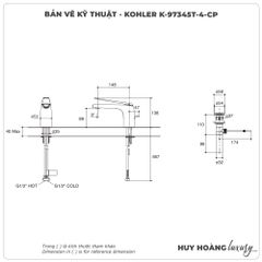 Vòi lavabo nóng lạnh KOHLER K-97345T-4