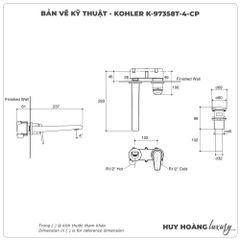 Vòi chậu rửa mặt gắn tường Kohler K-97358T-4