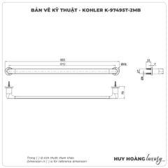 Thanh treo vắt khăn KOHLER K-97495T-2MB