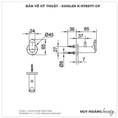 Móc treo khăn KUMIN KOHLER K-97897T-CP