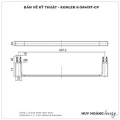 Thanh treo vắt khăn KOHLER K-98419T-CP