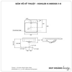 Lavabo bán âm KOHLER K-98930X-1-0