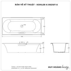 Bồn tắm xây KOHLER K-99210T-0
