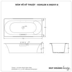 Bồn tắm xây KOHLER K-99211T-0